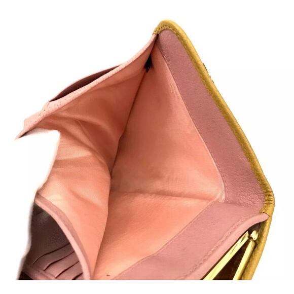 Authentic MIU MIU Madras Ribbon Leather Trifold Wallet Bicolor/3AF0677 - Picture 7 of 8